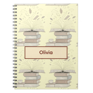 Boekliefhebber Illustratie met Open Boek Notitieboek