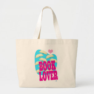 Boekliefhebber Leuk lezen Bold Art Logo Grote Tote Bag
