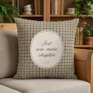 Boekliefhebber Monogram Gingham Kussen
