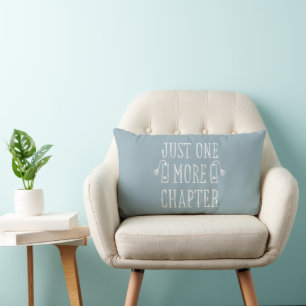 Boekliefhebber Nog Één Hoofdstuk Typografie Blauw Kussen