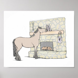 Boekliefhebber Paard Kunstprint Leeskamer Decora Poster