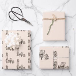Boekliefhebbers Hoek in Linnen Wrapping Paper Shee