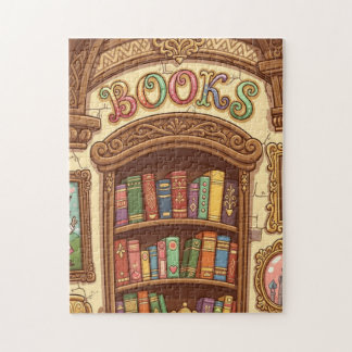 Boekliefhebbers Schattige Cartoon Boekenplank vrol Legpuzzel
