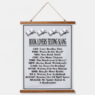 Boekliefhebbers Slang Slang Dark Text Hangend Wandkleed