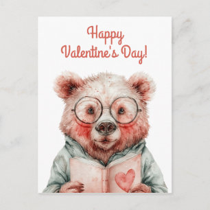 Boeklievende Beer Valentijnsdag Briefkaart