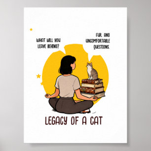 Boeklievende Kattenliefhebber Intellectuele Humor Poster
