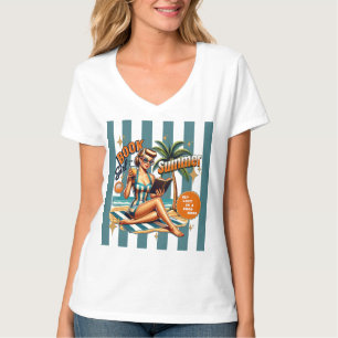 Boekmeisje zomer vakantie strandtrip t-shirt