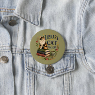 Boekminnende Lapjeskat Bibliotheek Ronde Button 7,6 Cm