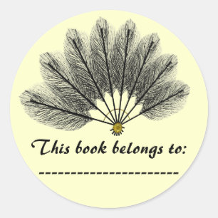 Boeknaam Bord Sticker (Fantasy Feather Mask)