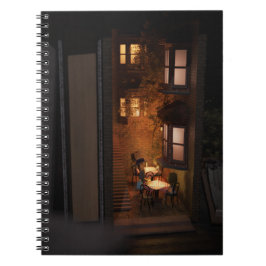 Boeknook diorama - klein café notitieboek