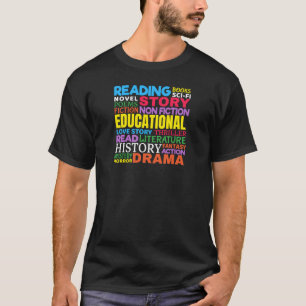 Boekomslag - Boekworm lezen Genre Word Art T-shirt