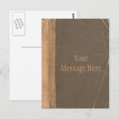 boekomslag, retro faux leder gebonden briefkaart (Voorkant / Achterkant)