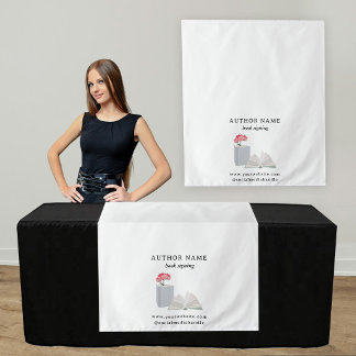 Boekondertekening Auteur Tafel Runner Banner Linne Wandkleed