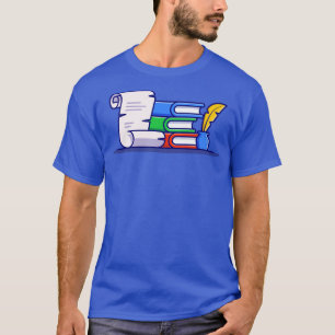 Boekpapier met dop en inkt t-shirt