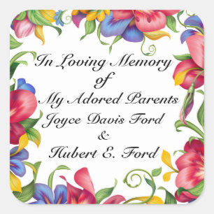 Boekplaat, in memoriam, donatie vierkante sticker