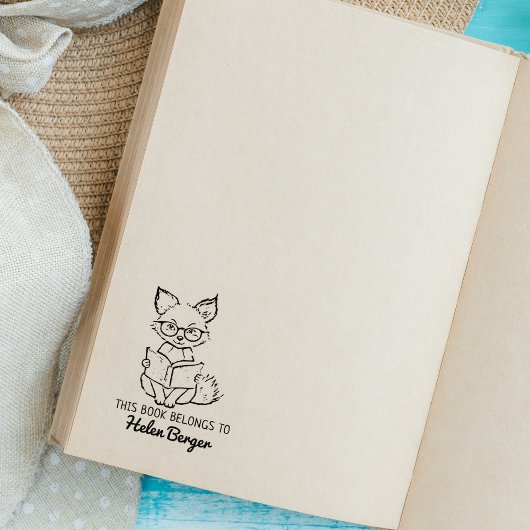 Boekplaat met Cute Fox Rubberstempel