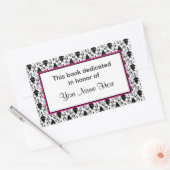 Boekplaat sticker - roze en damast (Envelop)