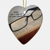 BOEKREADER GLASSEN POEM, BOEKLADER KERAMISCH ORNAMENT (Links)