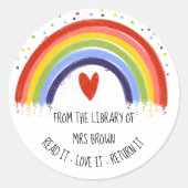 Boekstickers, aangepaste leraar RAINBOW stickers (Voorkant)