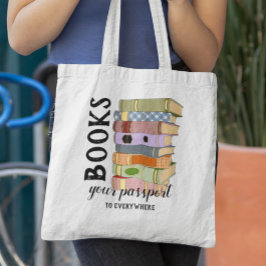 Boekt uw paspoort aan overal boekenliefhebbers tote bag