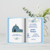 Boekthema Baby shower Uitnodiging (Boy) (Staand voorkant)