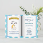 Boekthema Baby shower Uitnodiging (Boy) (Staand voorkant)