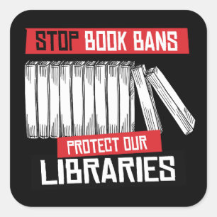 Boekverboden stoppen Libraries beschermen Vierkante Sticker