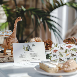 Boekverzoek Little Dinosaur Baby Shower Informatiekaartje