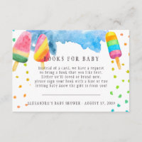 Boekverzoek | Popsicle Baby Shower Bijlagekaart