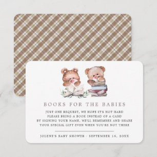 Boekverzoek Teddybeer Tweeling Baby Shower Informatiekaartje