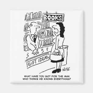 Boekwinkel Klant vraagt verkoper een vraag Magneet