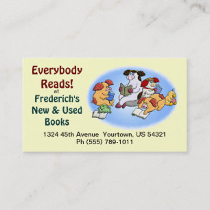 Boekwinkel of bibliotheek visitekaartje