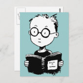 boekworm briefkaart (Voorkant / Achterkant)