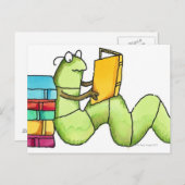 boekworm briefkaart (Voorkant / Achterkant)