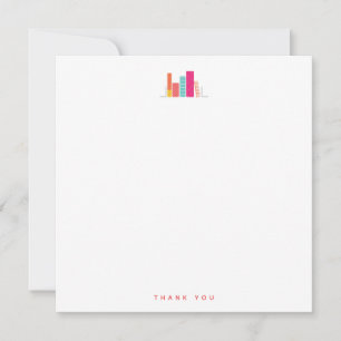 Boekworm in koraal & roze - Bedankt voor je briefk Notitiekaartje