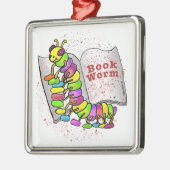 Boekworm Metalen Ornament (Links)