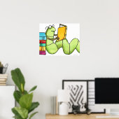 boekworm poster (Thuiskantoor)