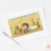 Boekworm Rechthoekige Sticker (Envelop)