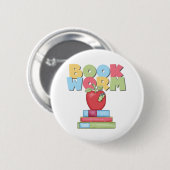 Boekworm Ronde Button 5,7 Cm (Voorkant /achterkant)
