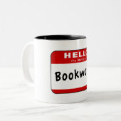 boekworm tweekleurige koffiemok (Voorkant links)