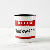 boekworm tweekleurige koffiemok (Center)