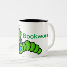boekworm tweekleurige koffiemok
