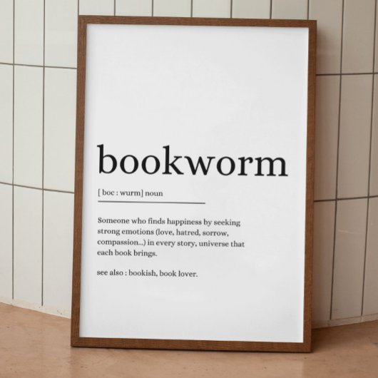 Boekwormdefinitie Poster
