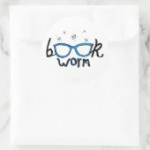 Boekwormsticker Ronde Sticker (Tas)