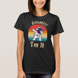 Boem Ik ben 10 Dabbing Astronaut Jongens 10e Verja T-shirt