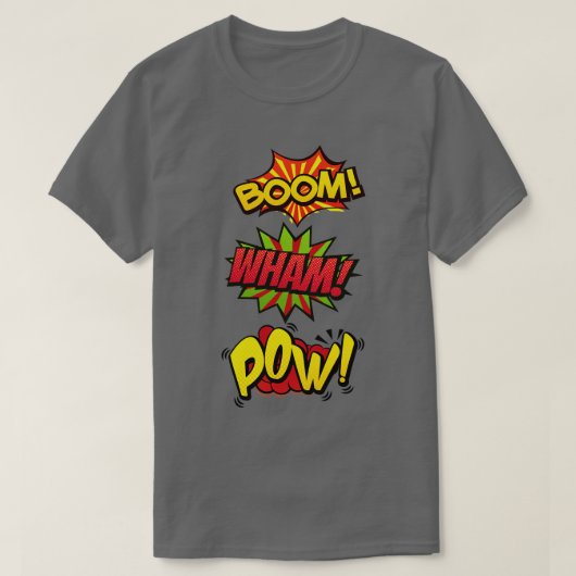 Boem Wham Pow Comic Bubbles T-shirt (Design voorkant)