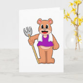 Boer als beer met hark kaart (Gele Bloem)