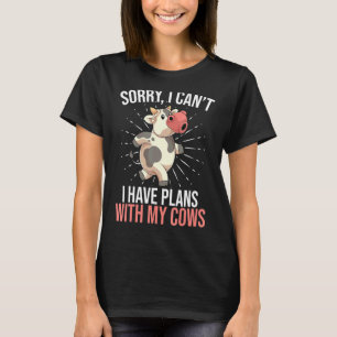 Boer Boerderij Dier Ik heb plannen met mijn Koeien T-shirt