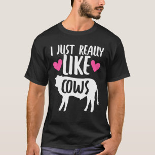 Boer Boerderij Dier Ik Houd Gewoon Echt Van Koe T-shirt