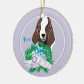Boer Chèvre Wreath Ornement de vacances (Gauche)